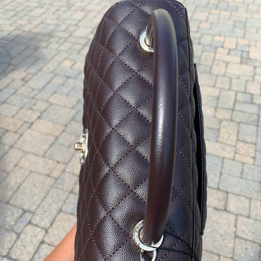 CHANEL Black Quilted Satchel with Gold Accents - Picture 3 of 11